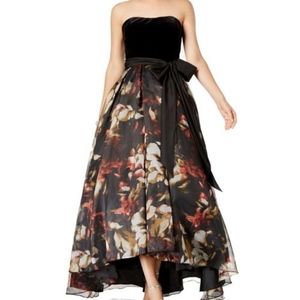 Betsy & Adam Velvet Chiffon Dress